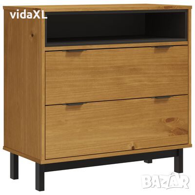 vidaXL Шкаф с чекмеджета FLAM, 80x40x80 см, борово дърво масив（SKU:357815