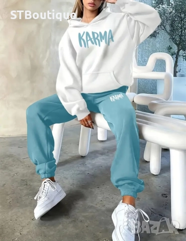 🌟 ДАМСКИ ЕЖЕДНЕВЕН КОМПЛЕКТ "КАРМА" – С КАЧУЛКА В 4 ЦВЯТА| STBoutique, снимка 17 - Спортни екипи - 52009622