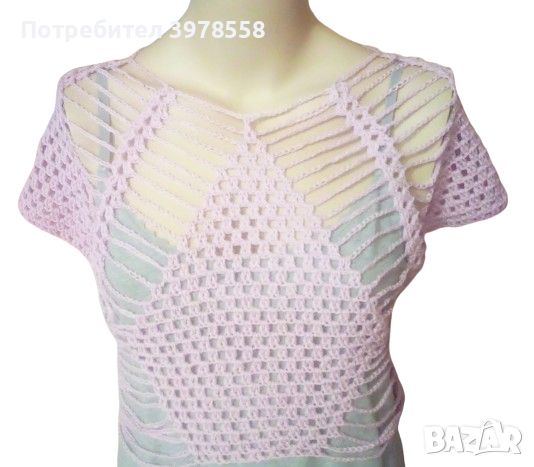 Лятна памучна блуза - ръчна изработка, снимка 1 - Корсети, бюстиета, топове - 46335817