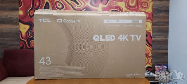 Телевизор TCL QLED 43C635, 43" (108 см), Smart Google TV, 4K Ultra HD, Клас G, снимка 1