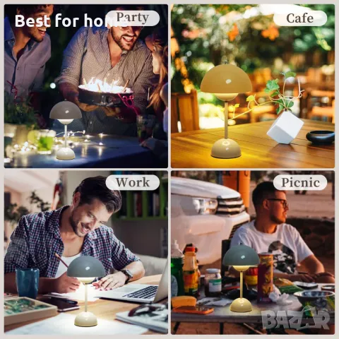 Дизайнерска акумулаторна настолна лампа Neoglint 4400mAh, снимка 6 - Настолни лампи - 50158348