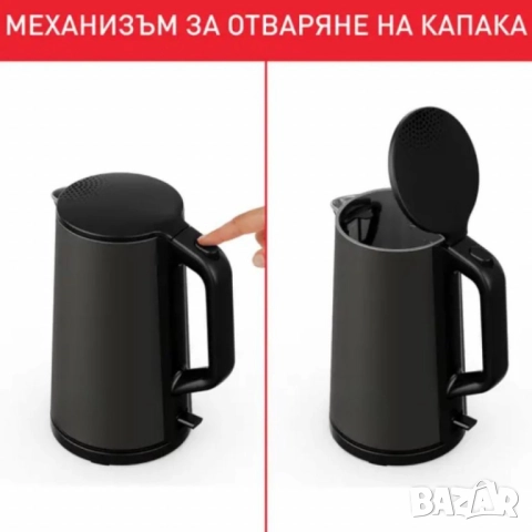 Безжична електрическа кана Muhler WK-179D — с двуслойно покритие и капацитет 1,5 л, снимка 6 - Друга електроника - 52094235