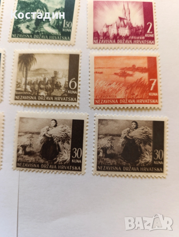Пощенски марки Хърватия 1941-1942, снимка 7 - Филателия - 49824699