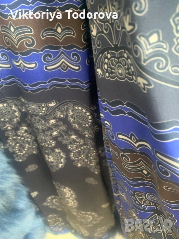 Лукс кожено палто синя лисица, снимка 4 - Палта, манта - 53859520