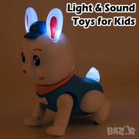 Интерактивна Играчка скачащо и светещо зайче , звукови ефекти, снимка 7 - Музикални играчки - 50793983