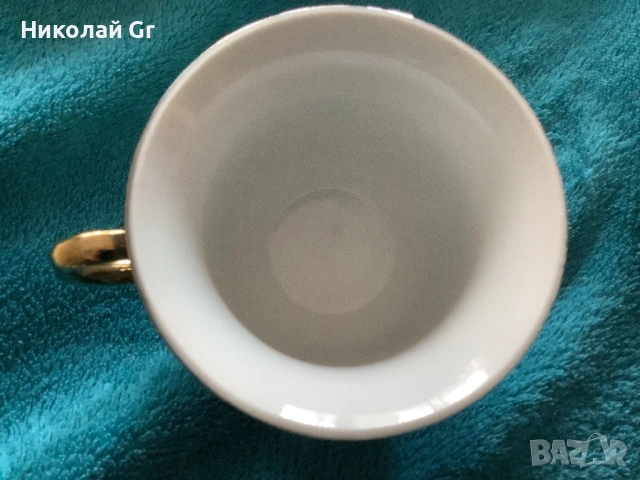 Чаша и чинийка порцелан позлата произведено в Германия отличен състояние , снимка 5 - Колекции - 53139502