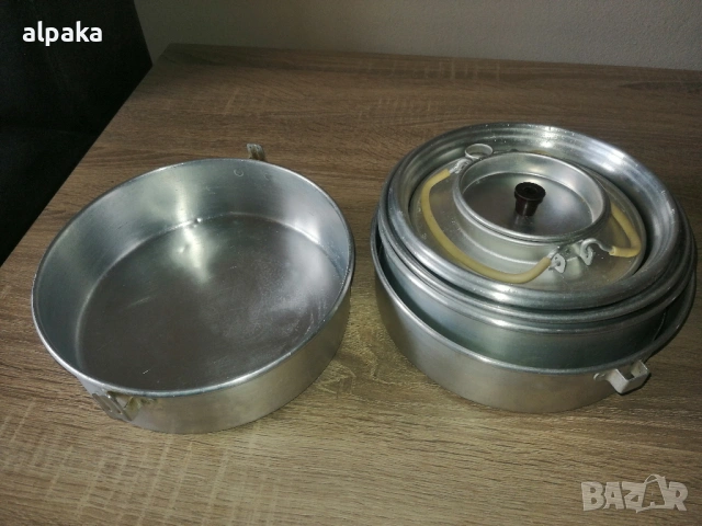 Продавам компактен алуминиев туристически комклект /съдове/ , снимка 6 - Други стоки за дома - 53990303