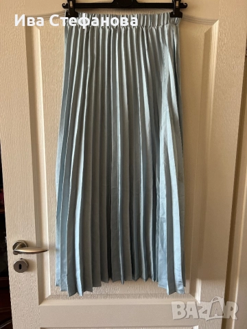  Нова елегантна ежедневна дълга небесно синя плисирана плисе  пола солей 