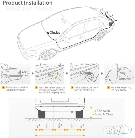 Двуядрен сензор за паркиране Sunwan N8P4L, снимка 7 - Друга електроника - 53062989