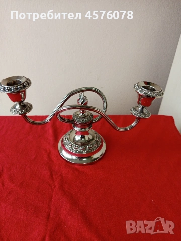 красив посребрен свещник с маркировка