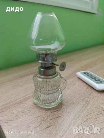 Мини, стъклена газена лампа/ нова/, снимка 3 - Настолни лампи - 53837211
