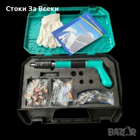 Мини пистолет за пирони с патрони - Компактен и мощен инструмент за монтаж, снимка 4 - Куфари с инструменти - 50397547