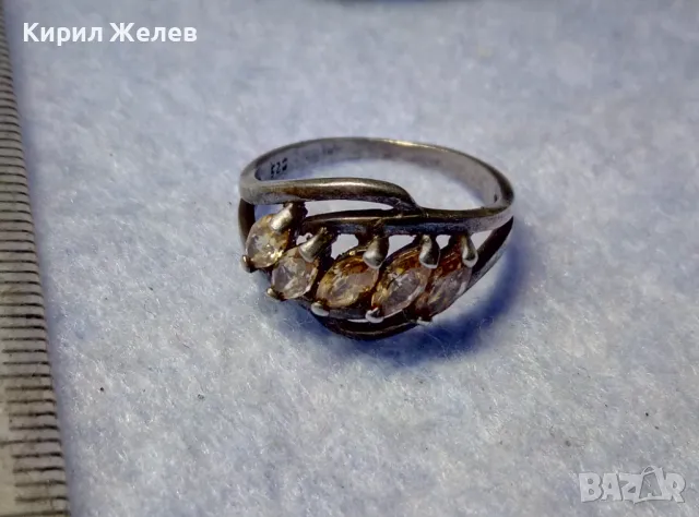 РАЗКОШЕН СКЪПОЦЕНЕН СРЕБЪРЕН ПРЪСТЕН СРЕБРО 925 с КРАСИВИ ЮВЕЛИРНО ФАСЕТИРАНИ КАМЪНИ ЦИТРИН 47531, снимка 2 - Пръстени - 50192737