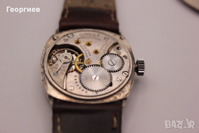 Omega WW1 Trench Watch – Сребърен оригинал от 1916 г. механичен, снимка 3 - Мъжки - 52369554