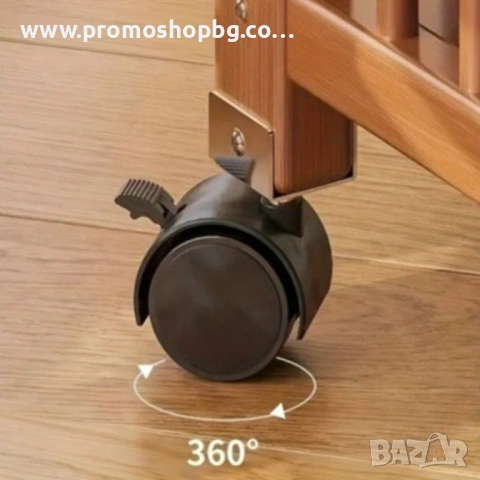 Шкаф на колела, етажерка, бамбуков рафт, 30 x 50 x 82 см, снимка 5 - Етажерки - 53063689