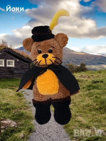Ръчно изработени плюшени играчки Котаракът в чизми , снимка 3 - Плюшени играчки - 52346394