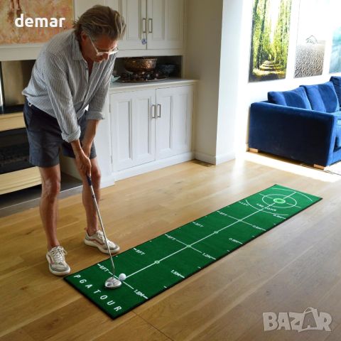 PGA Tour 8ft Deluxe Golf Putting Mat за голф, с насоки за обучение, снимка 6 - Голф - 46782249