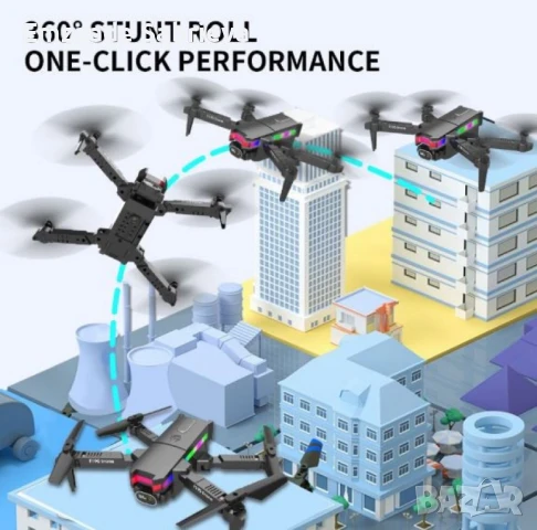 Дрон F190 с 4K камера, LED светлини и WiFi – Черен модел с висока маневреност и интелигентни функции, снимка 5 - Дронове и аксесоари - 50538732