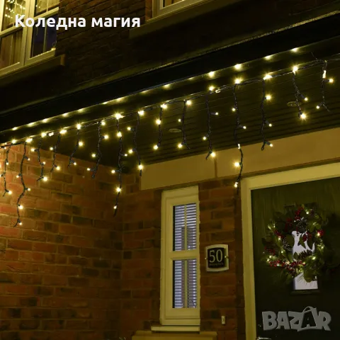 Професионални външни LED коледни завеси 3м х 30-50см с флаш ефект, снимка 3 - Лед осветление - 48237557