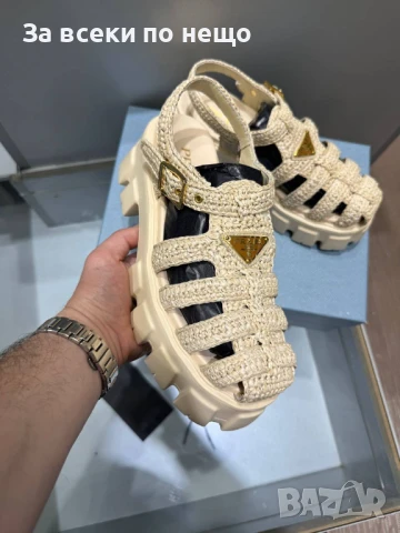 Prada Дамски Бежови Сандали Прада Код P1070, снимка 3 - Сандали - 51425493