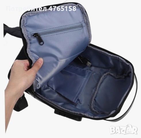 Черна чанта за през рамо, снимка 3 - Чанти - 53840620