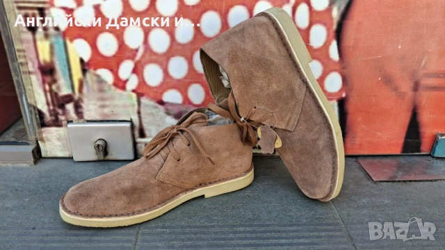 Английски Мъжки Кларкови Обувки Естествен велур , снимка 4 - Ежедневни обувки - 54125257