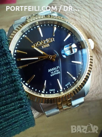 Часовник Roamer, Swiss Made, сапфир, 100м, чисто нов, bi-color, снимка 10 - Мъжки - 54244539