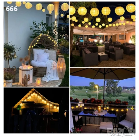Соларен гирлянд с текстилни фенерчета, снимка 6 - Други - 54072175