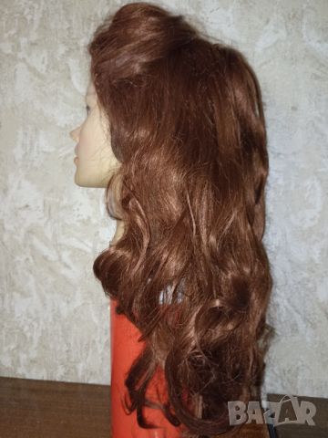 Дълга кестенява чуплива перука, снимка 7 - Аксесоари за коса - 45088416