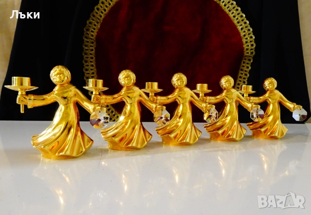 Позлатен бронзов свещник Ангел,BMF,модел Play Light. , снимка 7 - Антикварни и старинни предмети - 52900455