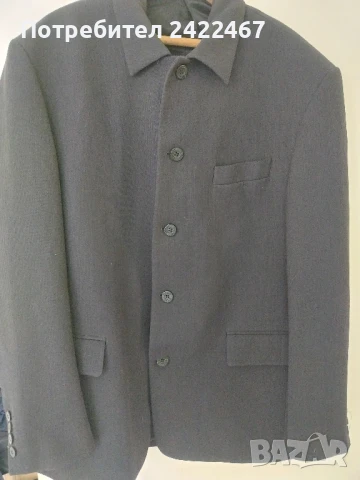 Черно мъжко елегантно сако/палто Bertoni XL гръдна обиколка 110