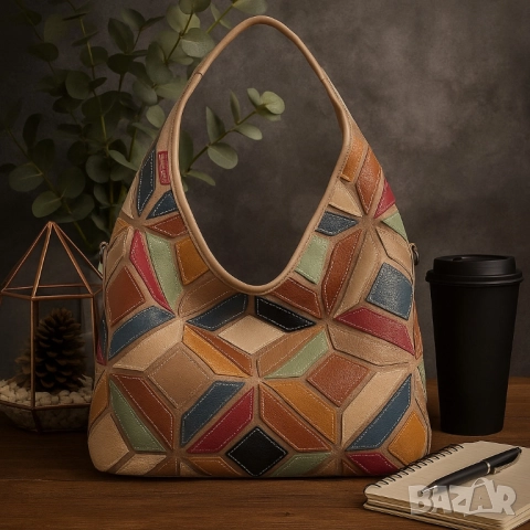 Дамска чанта с уникален пачуърк дизайн, снимка 4 - Чанти - 51883974