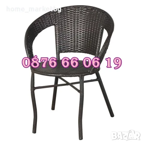 Градински ратанов комплект маса с два стола, снимка 4 - Градински мебели, декорация  - 49903430