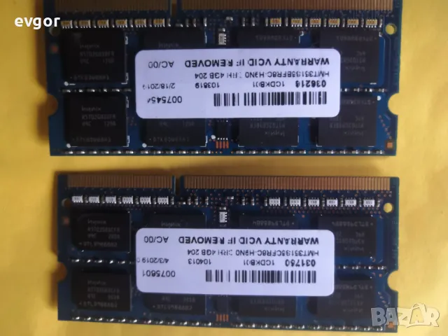 Рам памет 2 х 4GB DDR3 Hynix (за лаптоп), снимка 2 - RAM памет - 48142973