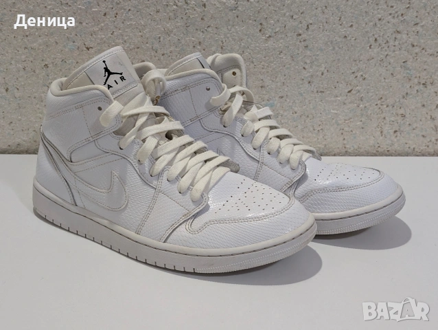 Nike Air Jordan 1 Mid White Snakeskin - 44.5, снимка 6 - Маратонки - 53198113