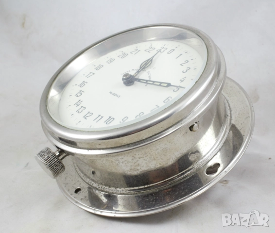 510 Kорабен 24 часов часовник от съветска подводница. Произведен в СССР през 50 те., снимка 3 - Антикварни и старинни предмети - 31794891