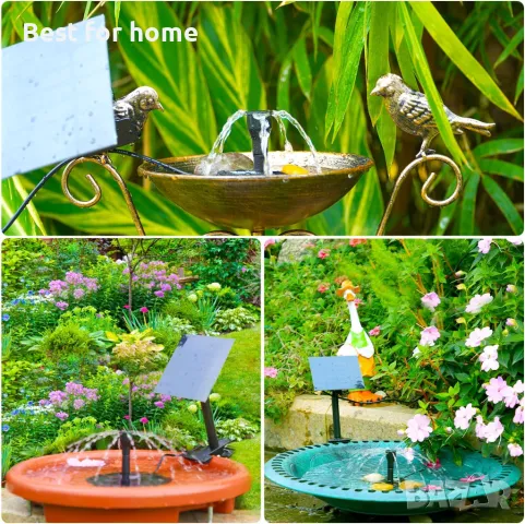 SUJFEE Соларен фонтан с щипки и комплект от 7 дюзи, снимка 6 - Градински мебели, декорация  - 50334334