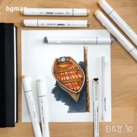 Ohuhu Art Marker Set-маркери-тънкописци,  комплект 8 размера/дебелини, снимка 13 - Ученически пособия, канцеларски материали - 52146676