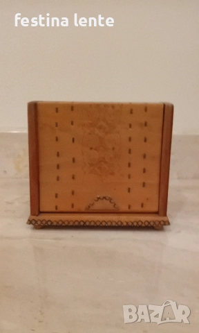 Дървена кутия за цигари, снимка 2 - Антикварни и старинни предмети - 52585288