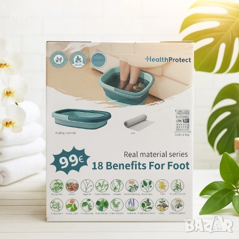 Комплект за детокс и релакс на краката – 20 сашета с 18 билки + сгъваем СПА леген, снимка 4 - Други - 51853862