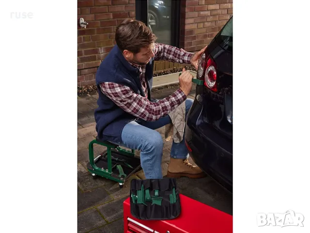 НОВИ! Работна седалка на колела автомоньорски стол до 125кг Parkside, снимка 2 - Други инструменти - 49866716