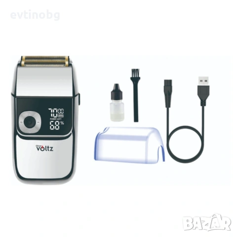 Акумулаторна самобръсначка и тример 2в1 Oliver Voltz , 5W, LCD дисплей, батерия 1400mAh, USB зарежда, снимка 4 - Електрически самобръсначки - 53942634