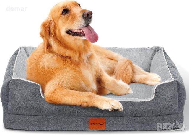KYG Кучешко легло с размер L, до 34 кг, 90 * 70 * 20 см, синьо и сиво, снимка 1 - За кучета - 45505335