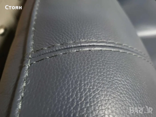 Син кожен комплект дивани тройка и двойка, снимка 3 - Дивани и мека мебел - 51951609