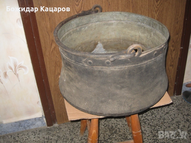 Стар голям котел, бакър. Цена 57 €. Пращам по Еконт., снимка 3 - Антикварни и старинни предмети - 53409628