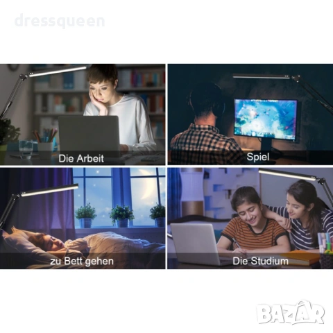 4440 Професионална LED лампа с 3 режима и 10 нива на яркост, снимка 4 - Настолни лампи - 53634545