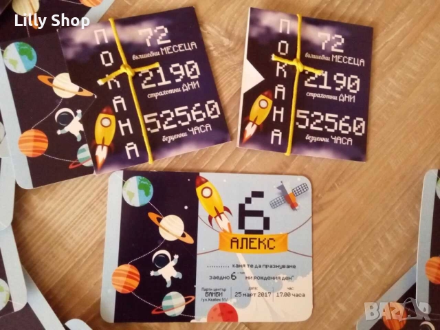 Покани, банер за рожден ден, Космос  / Space, снимка 10 - Декорация - 53185793