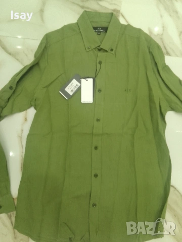 Мъжка риза Армани 100% лен, снимка 6 - Ризи - 53919125