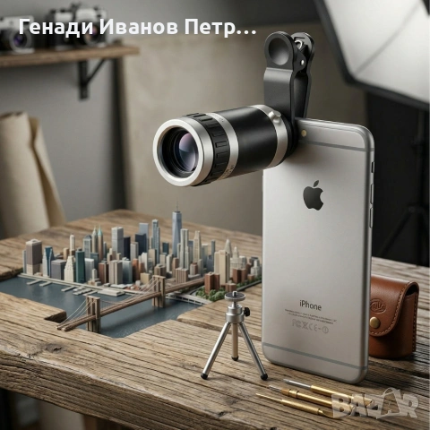 Универсален телескоп обектив за телефон 8x оптично увеличение + щипка, снимка 4 - Други - 54195016