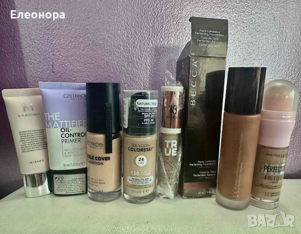 различни нови фон дьо тени и основи за грим